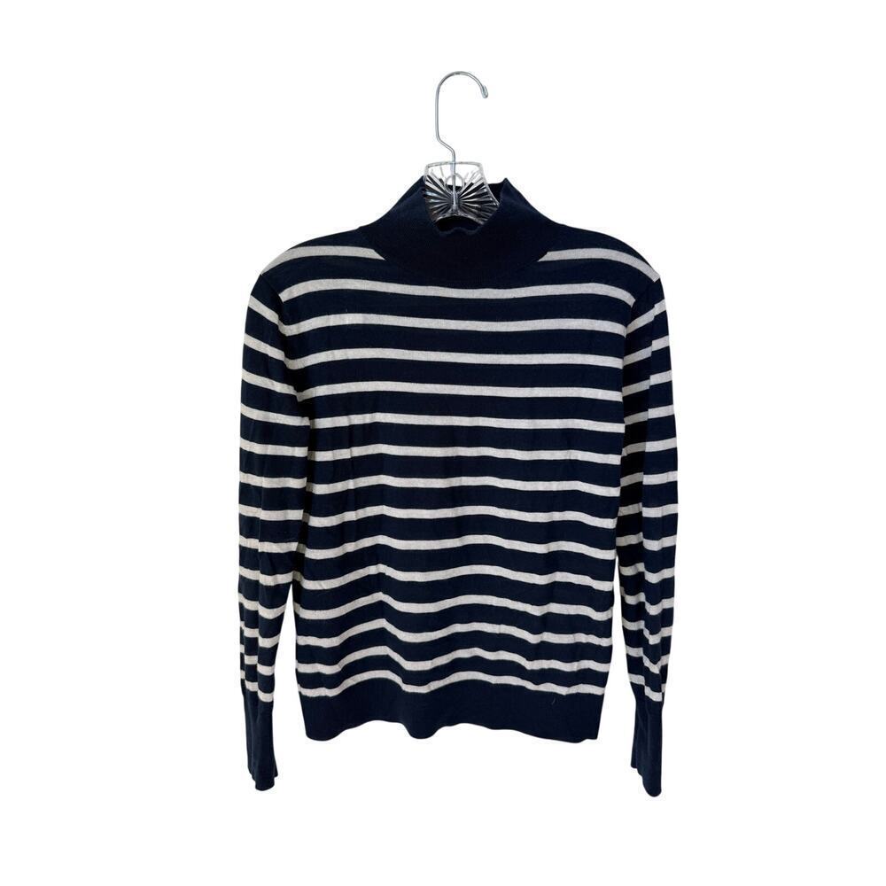 Banana Republic 100% Merino Wool Mock Neck Striped Sweater Top Size XS